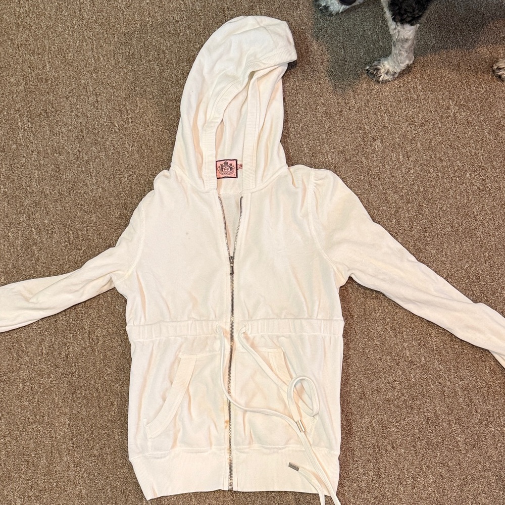 Cream Zip-Up Hoodie